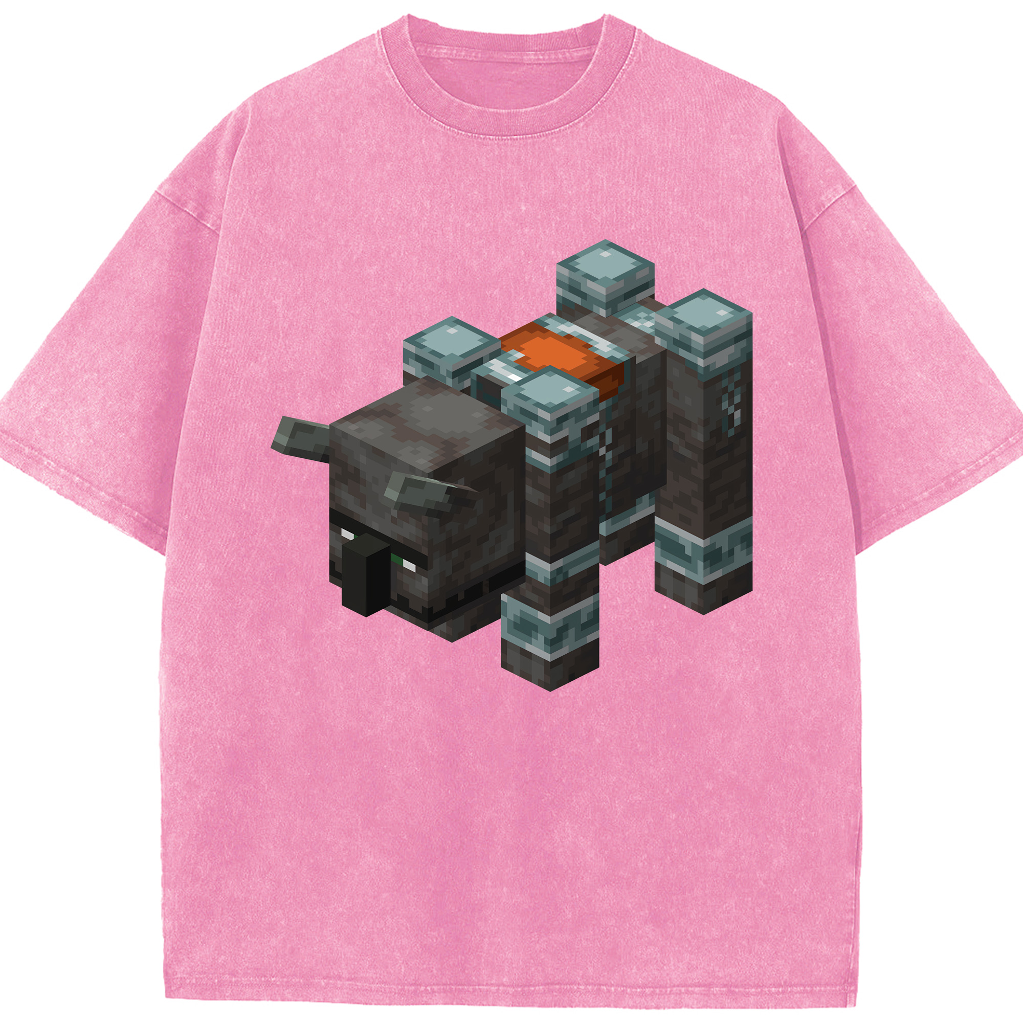 （画像用） マインクラフト ブロックの世界 Minecraft MC Block world 綿100% ヴィンテージ風 半袖Tシャツ（フロントプリント）